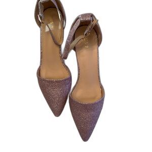 Sparkly Glittery Pointed Toe Short Heel Formal Shoes
